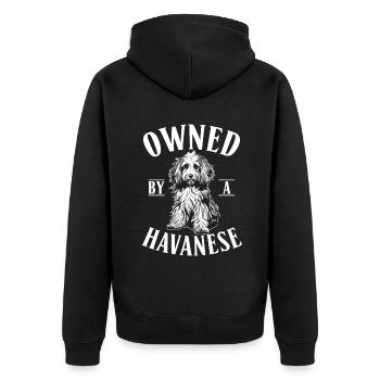 Gifts for Havanese Dog Lovers - Unisex Premium Bio Zip Hoodie - Schwarz - Hinten - Nico (187cm)