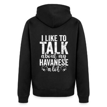 Gifts for Havanese Dog Lovers - Unisex Premium Bio Zip Hoodie - Schwarz - Hinten - Nico (187cm)