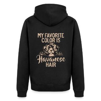 Cadeaux pour les amoureux des chiens bichons havanais - Veste à capuche bio Premium Unisexe - noir - Dos - Nico (187cm)