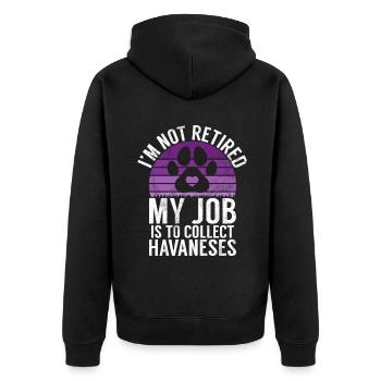 Gifts for Havanese Dog Lovers - Unisex Premium Bio Zip Hoodie - Schwarz - Hinten - Nico (187cm)