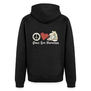 Cadeaux pour les amoureux des chiens bichons havanais - Veste à capuche bio Premium Unisexe - noir - Dos - Nico (187cm)