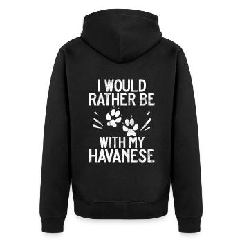 Gifts for Havanese Dog Lovers - Unisex Premium Bio Zip Hoodie - Schwarz - Hinten - Nico (187cm)