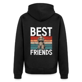 Gifts for Havanese Dog Lovers - Unisex Premium Bio Zip Hoodie - Schwarz - Hinten - Nico (187cm)