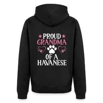 Gifts for Havanese Dog Lovers - Unisex Premium Bio Zip Hoodie - Schwarz - Hinten - Nico (187cm)