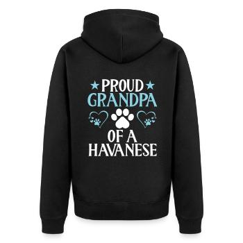 Gifts for Havanese Dog Lovers - Unisex Premium Bio Zip Hoodie - Schwarz - Hinten - Nico (187cm)
