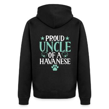 Gifts for Havanese Dog Lovers - Unisex Premium Bio Zip Hoodie - Schwarz - Hinten - Nico (187cm)