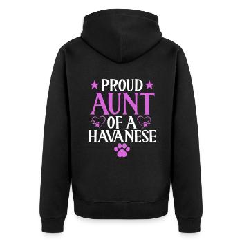 Gifts for Havanese Dog Lovers - Unisex Premium Bio Zip Hoodie - Schwarz - Hinten - Nico (187cm)