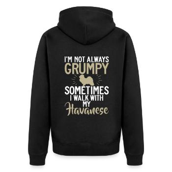 Gifts for Havanese Dog Lovers - Unisex Premium Bio Zip Hoodie - Schwarz - Hinten - Nico (187cm)