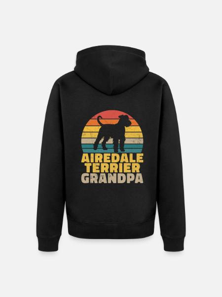 Airedale Terrier Gifts - Unisex Premium Bio Zip Hoodie - Schwarz