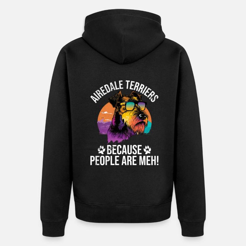 Cadeaux Airedale Terrier - Veste à capuche bio Premium Unisexe - noir