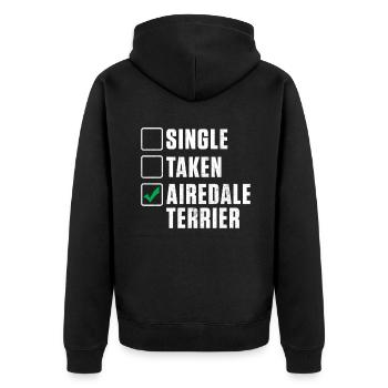 Airedale Terrier Gifts - Unisex Premium Bio Zip Hoodie - Schwarz - Hinten - Nico (187cm)