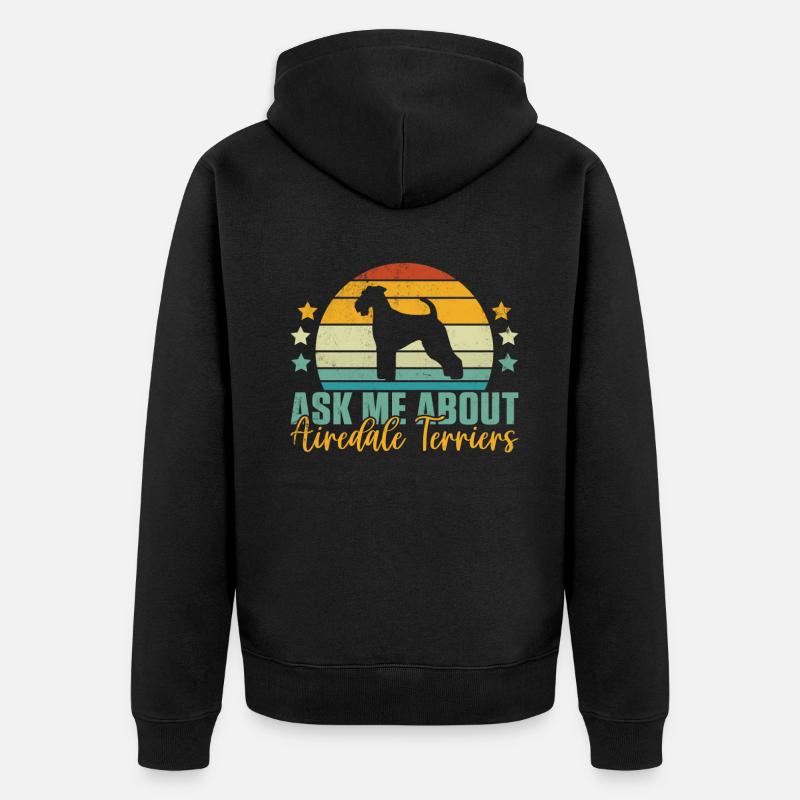 Cadeaux Airedale Terrier - Veste à capuche bio Premium Unisexe - noir