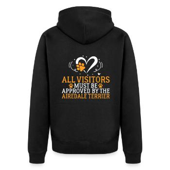 Airedale Terrier Gifts - Unisex Premium Bio Zip Hoodie - Schwarz - Hinten - Nico (187cm)