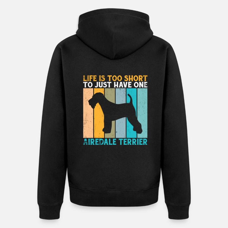 Cadeaux Airedale Terrier - Veste à capuche bio Premium Unisexe - noir