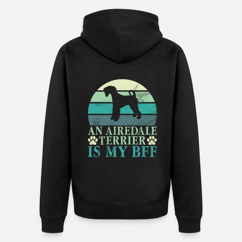 Cadeaux Airedale Terrier - Veste à capuche bio Premium Unisexe - noir