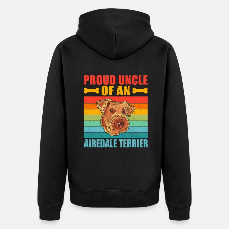 Cadeaux Airedale Terrier - Veste à capuche bio Premium Unisexe - noir