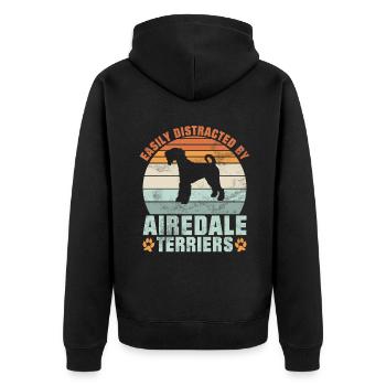 Cadeaux Airedale Terrier - Veste à capuche bio Premium Unisexe - noir - Dos - Nico (187cm)