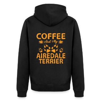 Cadeaux Airedale Terrier - Veste à capuche bio Premium Unisexe - noir - Dos - Nico (187cm)