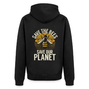 Bee Gifts - Unisex Premium Organic Zip Hoodie - black - Back - Nico (187cm)
