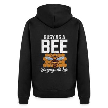 Bee Gifts - Unisex Premium Organic Zip Hoodie - black - Back - Nico (187cm)