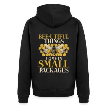 Bee Gifts - Unisex Premium Organic Zip Hoodie - black - Back - Nico (187cm)