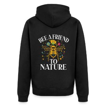 Bee Gifts - Unisex Premium Organic Zip Hoodie - black - Back - Nico (187cm)
