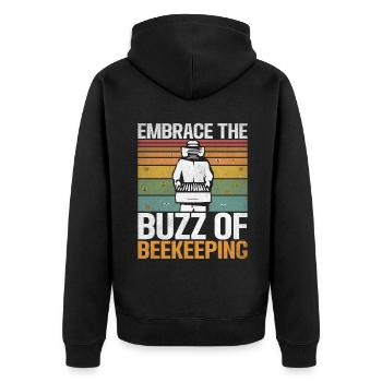 Bee Gifts - Unisex Premium Organic Zip Hoodie - black - Back - Nico (187cm)