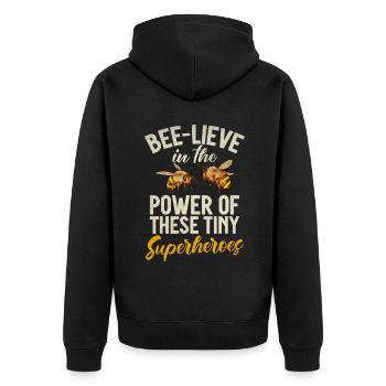 Bee Gifts - Unisex Premium Organic Zip Hoodie - black - Back - Nico (187cm)