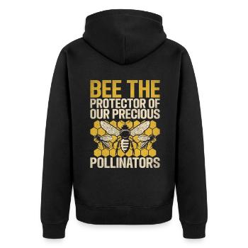 Bee Gifts - Unisex Premium Organic Zip Hoodie - black - Back - Nico (187cm)