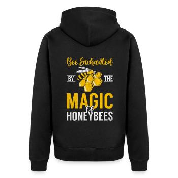 Bee Gifts - Unisex Premium Organic Zip Hoodie - black - Back - Nico (187cm)