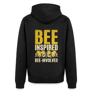 Bee Gifts - Unisex Premium Organic Zip Hoodie - black - Back - Nico (187cm)