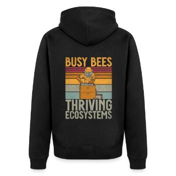Bee Gifts - Unisex Premium Organic Zip Hoodie - black - Back - Nico (187cm)