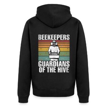 Bee Gifts - Unisex Premium Organic Zip Hoodie - black - Back - Nico (187cm)