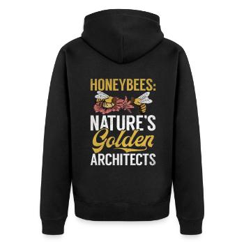 Bee Gifts - Unisex Premium Organic Zip Hoodie - black - Back - Nico (187cm)