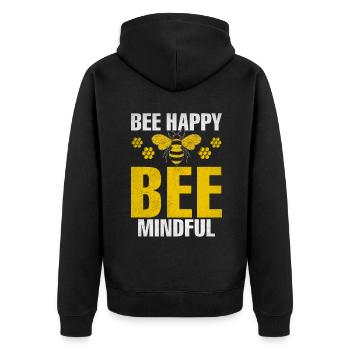 Bee Gifts - Unisex Premium Organic Zip Hoodie - black - Back - Nico (187cm)