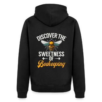Bee Gifts - Unisex Premium Organic Zip Hoodie - black - Back - Nico (187cm)