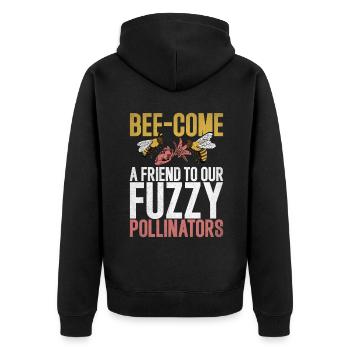 Bee Gifts - Unisex Premium Organic Zip Hoodie - black - Back - Nico (187cm)