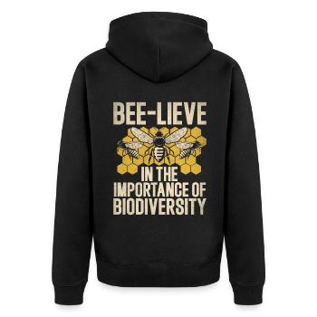 Bee Gifts - Unisex Premium Organic Zip Hoodie - black - Back - Nico (187cm)