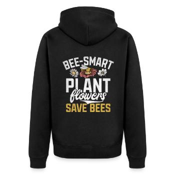 Bee Gifts - Unisex Premium Organic Zip Hoodie - black - Back - Nico (187cm)