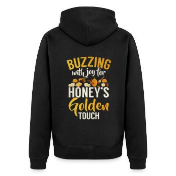 Bee Gifts - Unisex Premium Organic Zip Hoodie - black - Back - Nico (187cm)