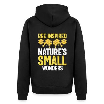 Bee Gifts - Unisex Premium Organic Zip Hoodie - black - Back - Nico (187cm)