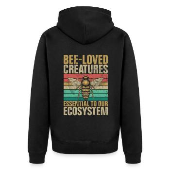 Bee Gifts - Unisex Premium Organic Zip Hoodie - black - Back - Nico (187cm)