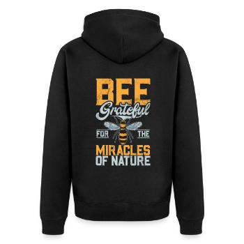 Bee Gifts - Unisex Premium Organic Zip Hoodie - black - Back - Nico (187cm)