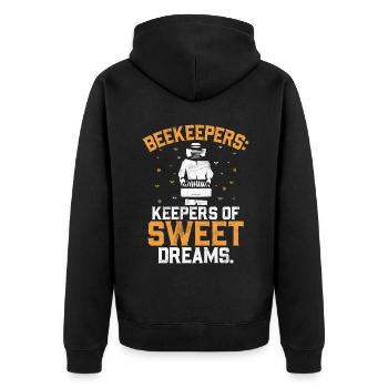 Bee Gifts - Unisex Premium Organic Zip Hoodie - black - Back - Nico (187cm)