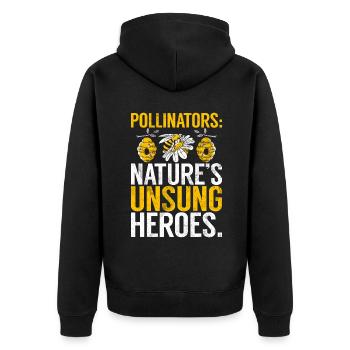 Bee Gifts - Unisex Premium Organic Zip Hoodie - black - Back - Nico (187cm)