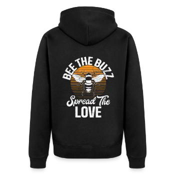 Bee Gifts - Unisex Premium Organic Zip Hoodie - black - Back - Nico (187cm)