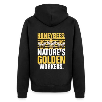 Bee Gifts - Unisex Premium Organic Zip Hoodie - black - Back - Nico (187cm)