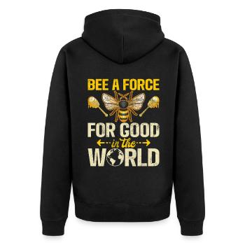 Bee Gifts - Unisex Premium Organic Zip Hoodie - black - Back - Nico (187cm)