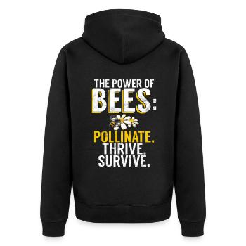 Bee Gifts - Unisex Premium Organic Zip Hoodie - black - Back - Nico (187cm)