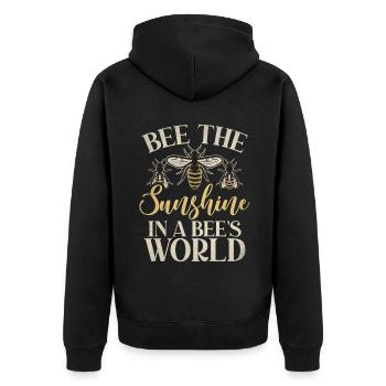 Bee Gifts - Unisex Premium Organic Zip Hoodie - black - Back - Nico (187cm)